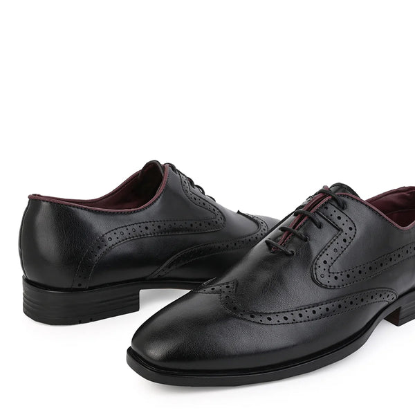 Men Solid Leather Formal Oxford Shoes