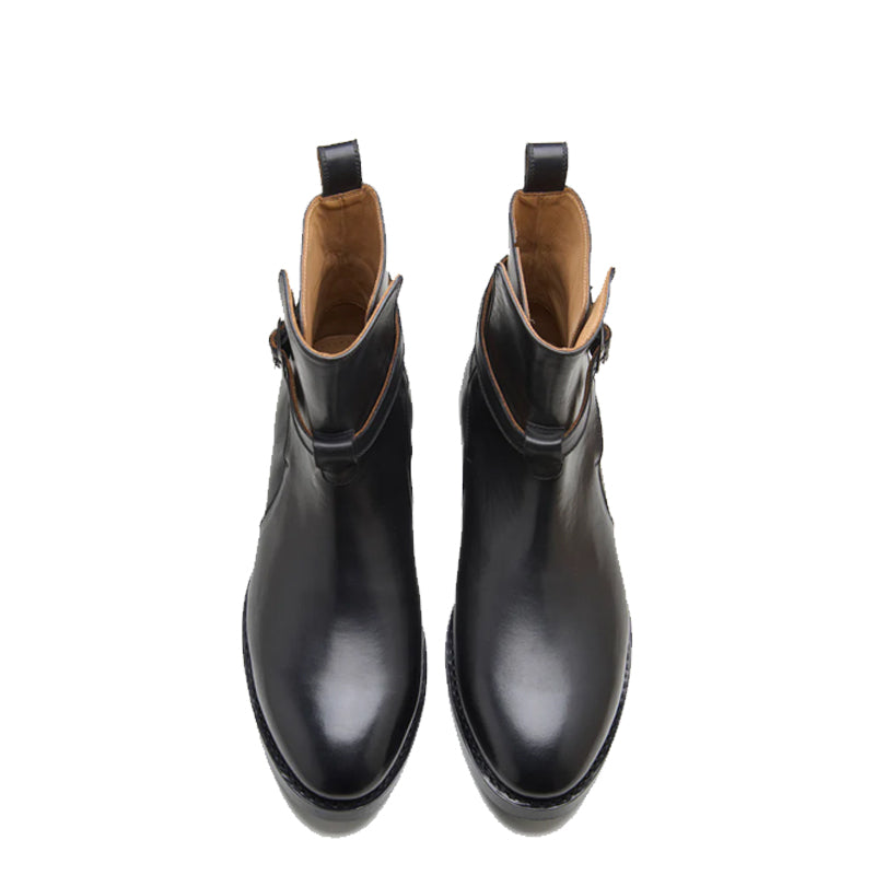 Luxury Stylish Jodhpur Black Boot With Side Buckle