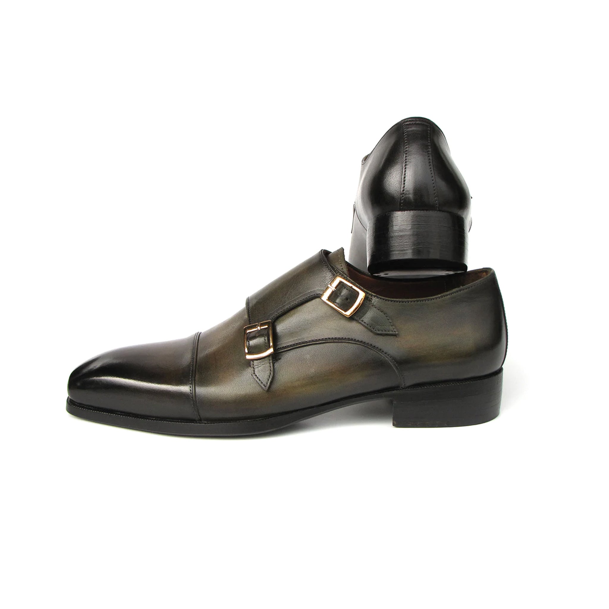 Men's Double Monkstrap Green Shoes