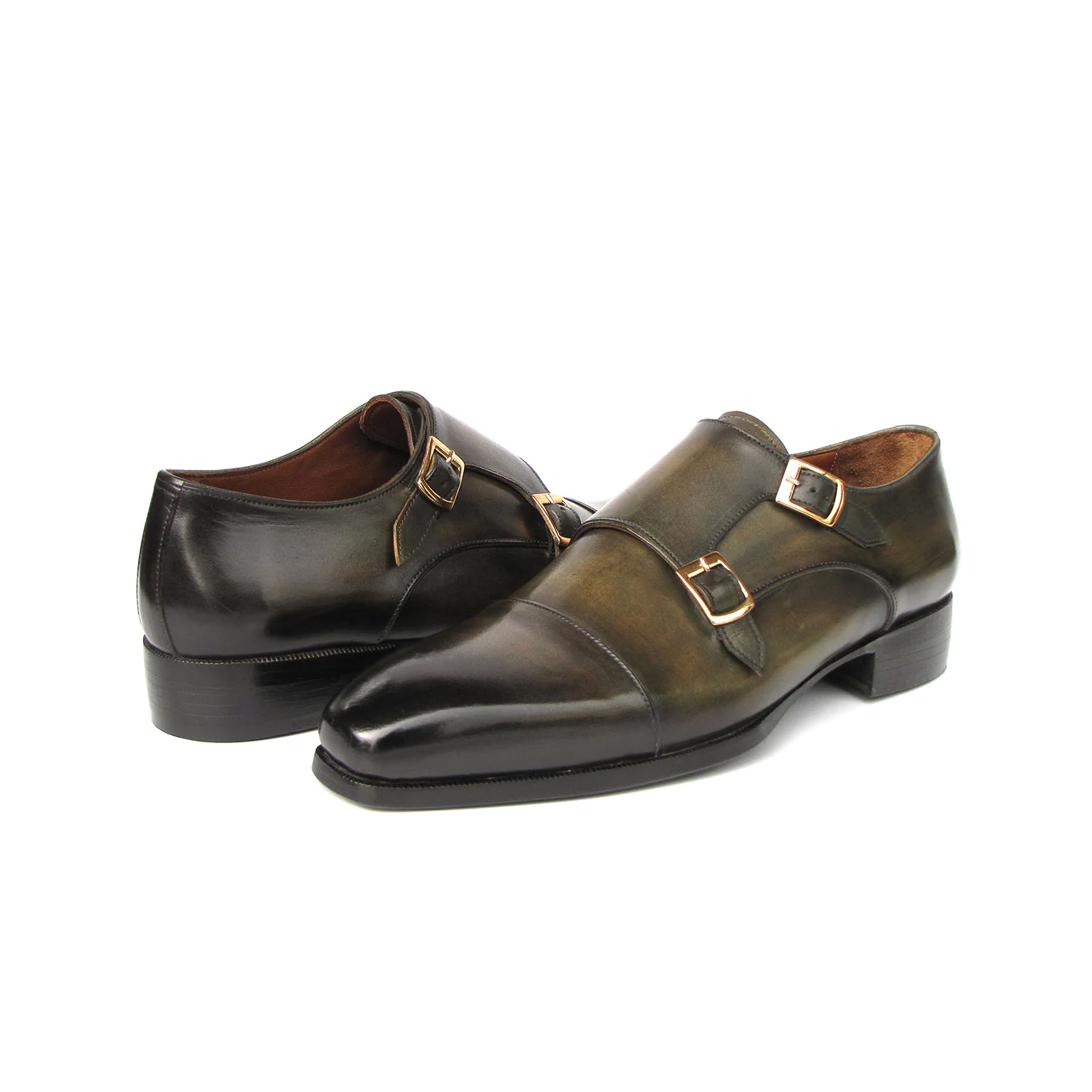 Men's Double Monkstrap Green Shoes