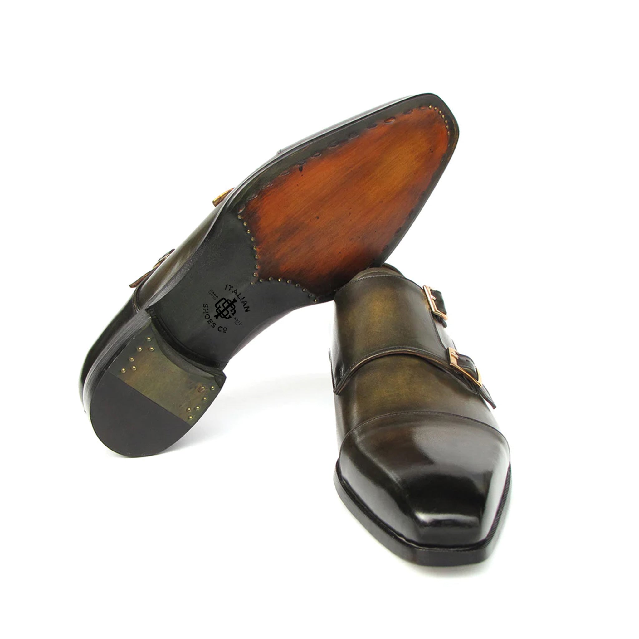 Men's Double Monkstrap Green Shoes