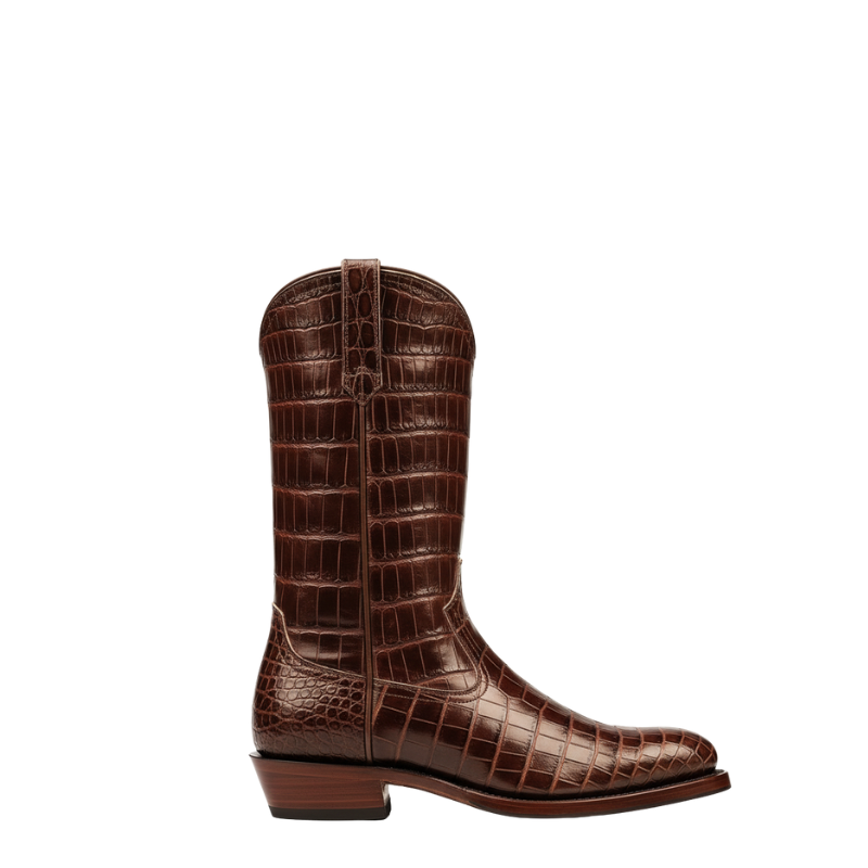 Croc-Embossed Western Cowboy Boots