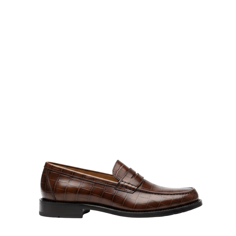 Royal Cognac Croco Penny Loafers