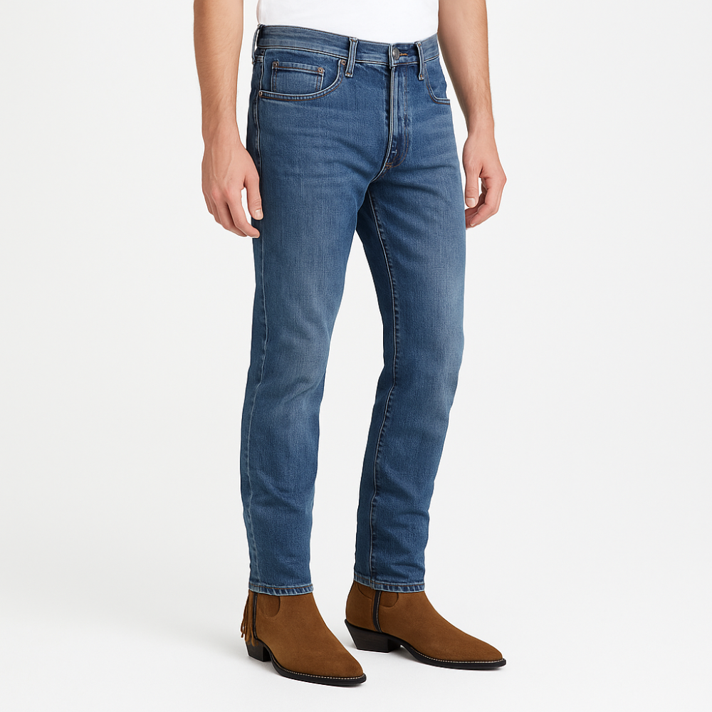 Men's Suede Fringe Side Zipper Boot