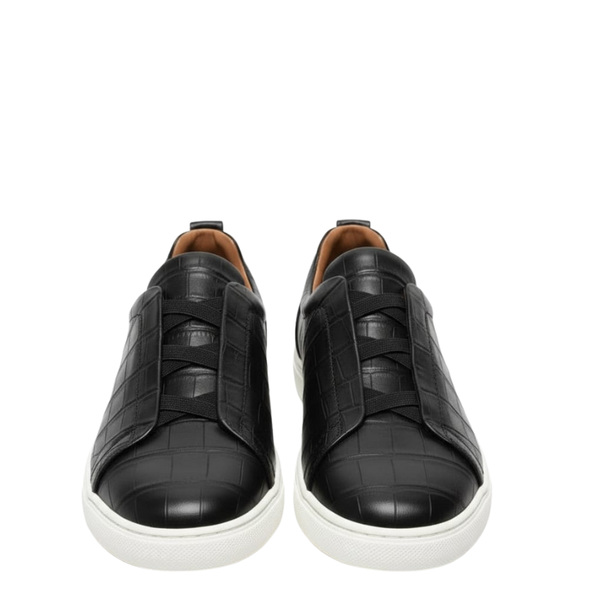 Croc Embossed Italian Luxe Slip On Sneakers