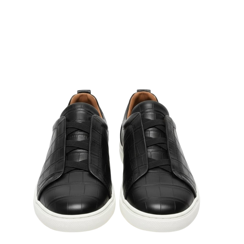 Croc-Embossed Italian Luxe Slip-On Sneakers