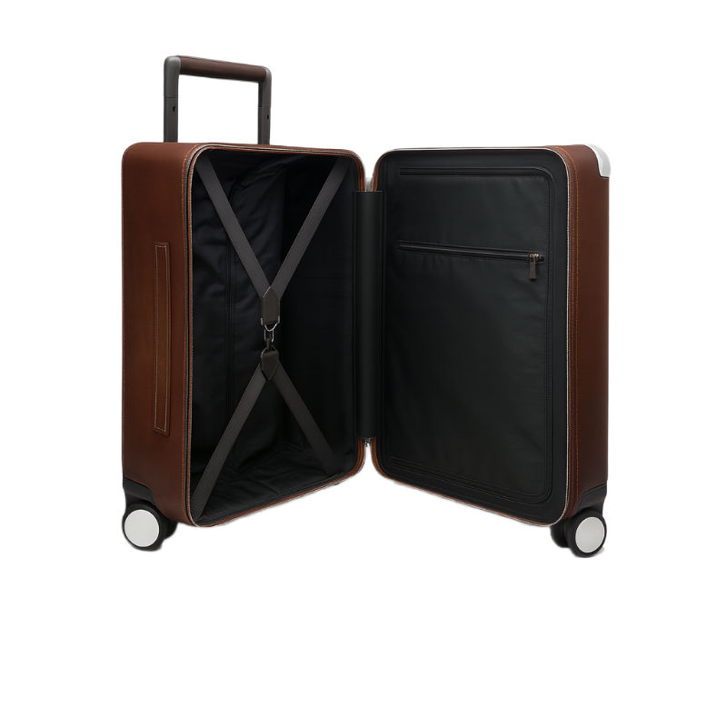 Scritto Leather Rolling Suitcase
