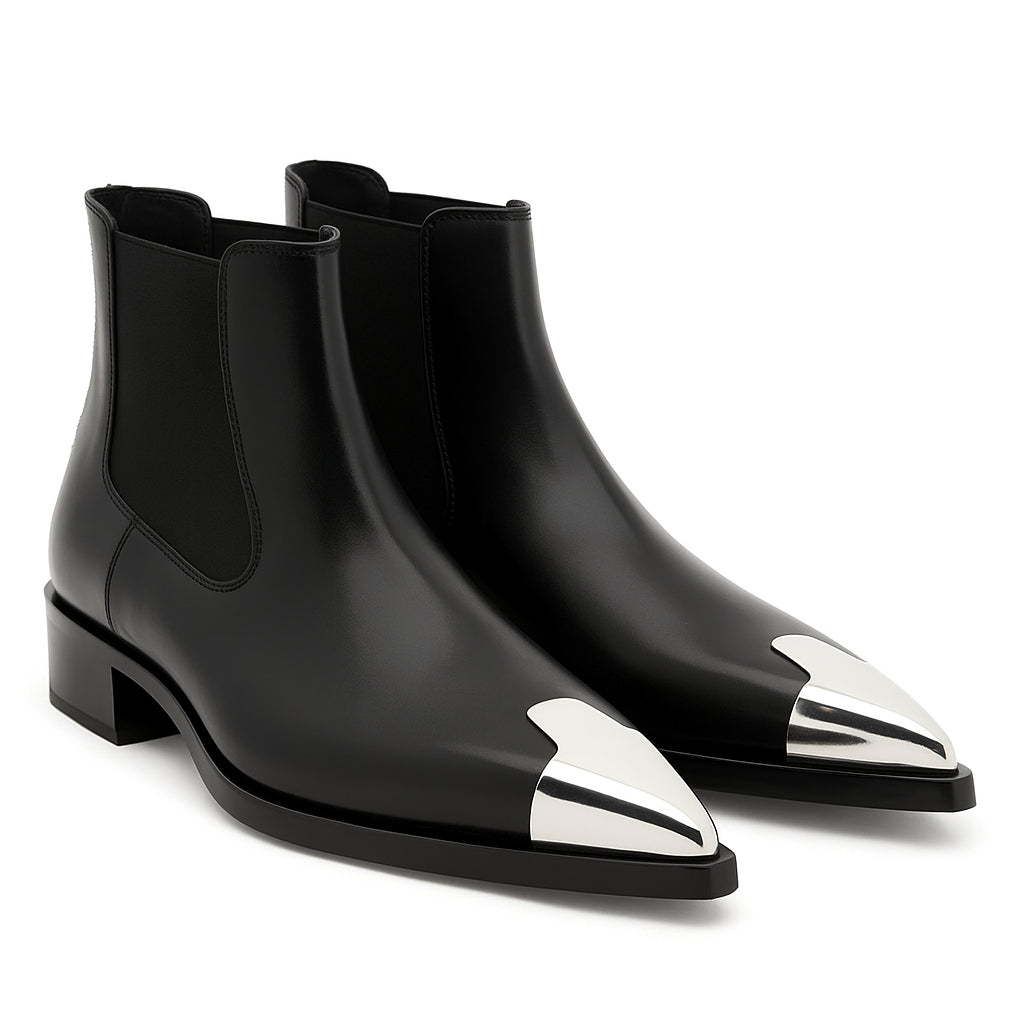 Punk Chelsea leather boots