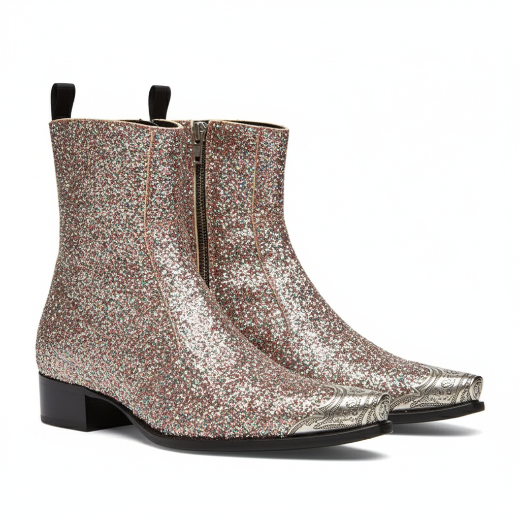 Side Zip Boot with Silver Toe