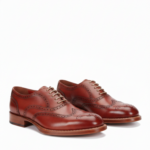Wingtip Oxford Leather Lace Up Shoes