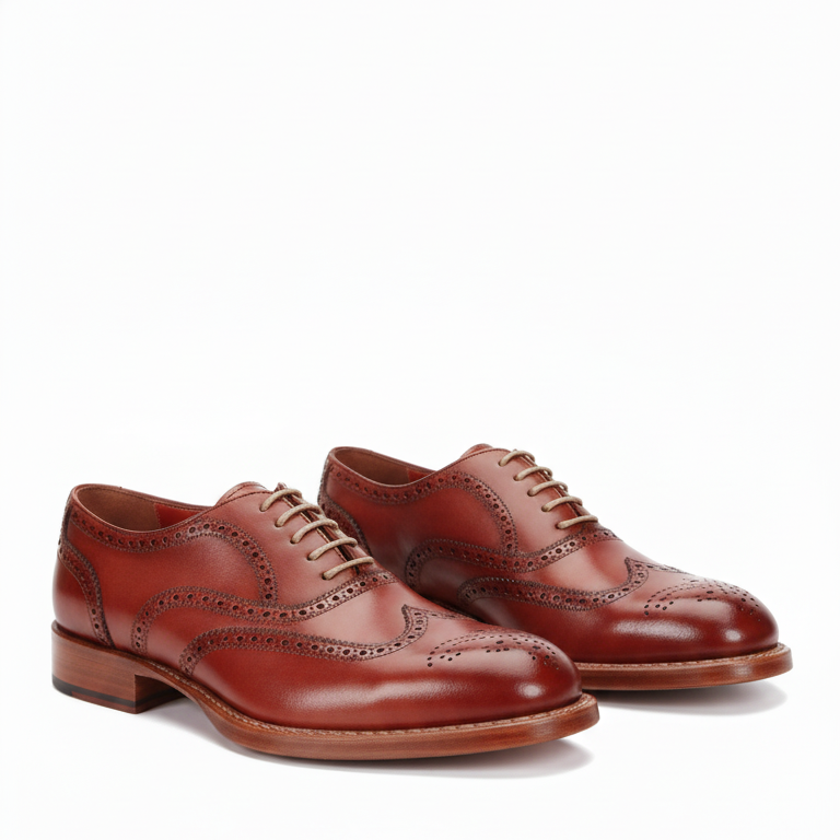 Wingtip Oxford Leather Lace Up Shoes