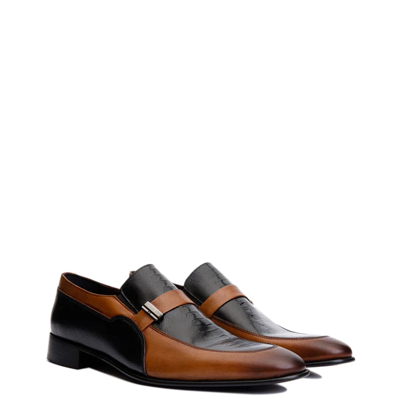 Black Leather Bit Loafer Shoe