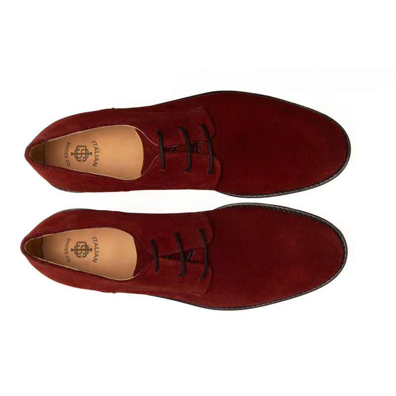 Plain Suede Leather Derby Wine Shoe For Men