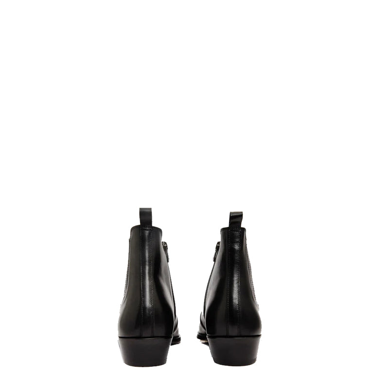 Black Leather Men's Ankle Boots