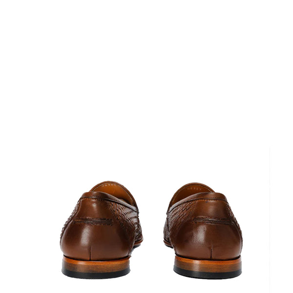 Tan Woven Tassel Loafer Men Shoe
