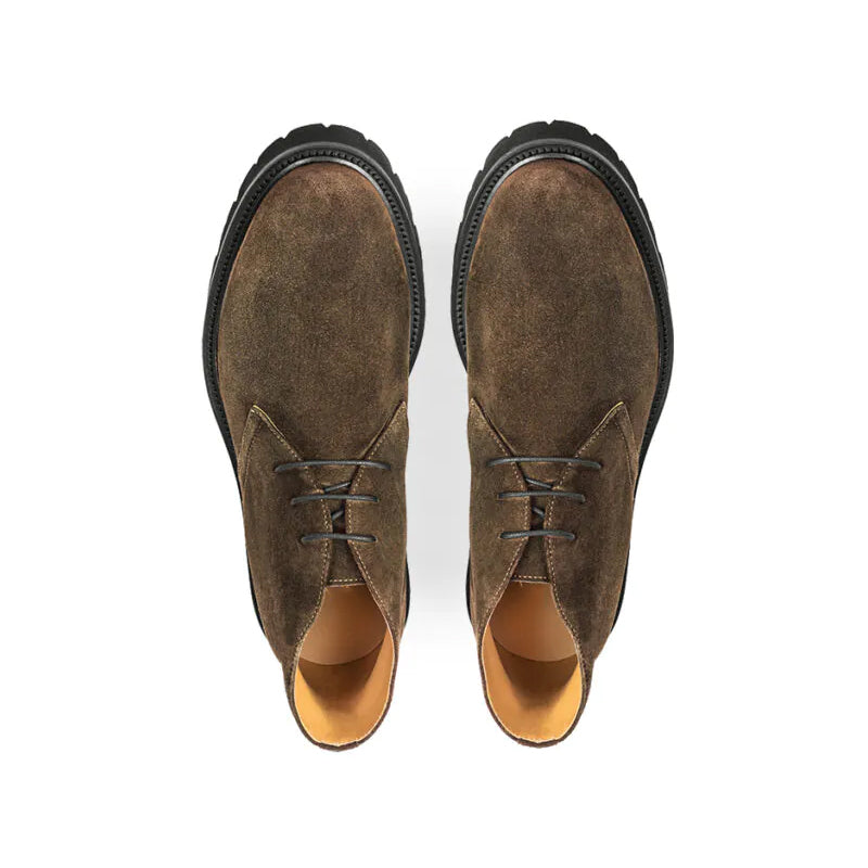 Suede Luxury Solid Leather Chukkas Boot Olive Green