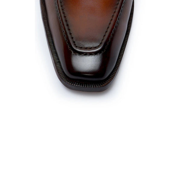 Cognac Slip On Leather Loafers Shoes
