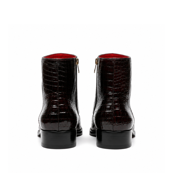 Imperial Crocodile Texture Luxury Ankle Boots