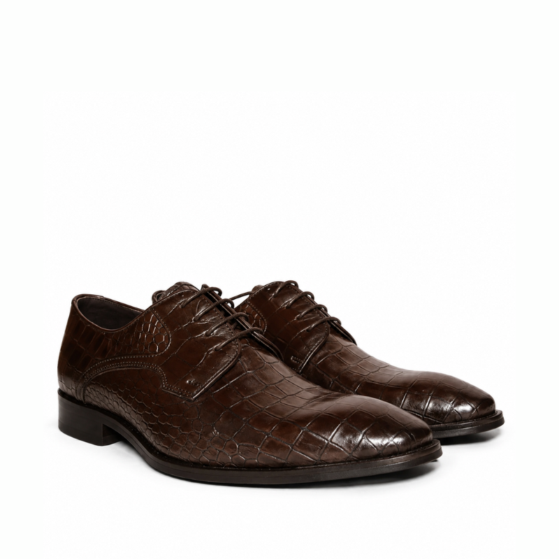 Imperial Rovello Croc Texture Derby Shoes