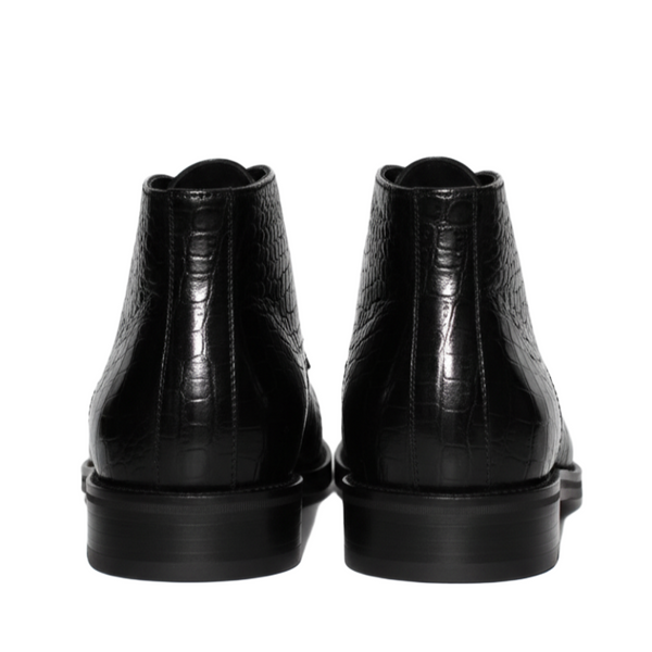Croc Texture Lace-Up Chukka Boots
