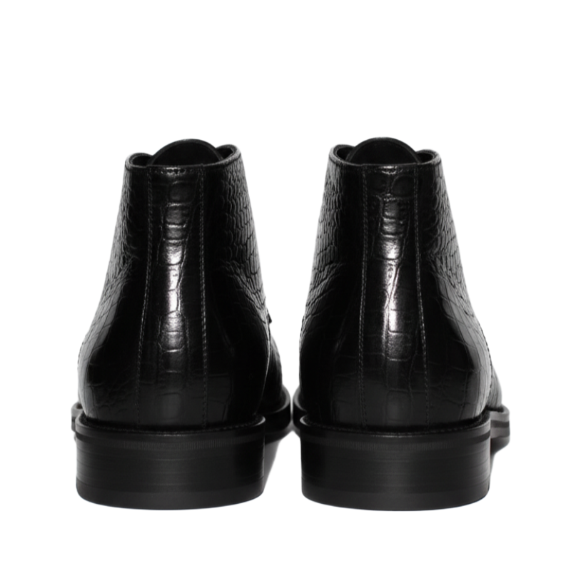 Croc Texture Lace-Up Chukka Boots