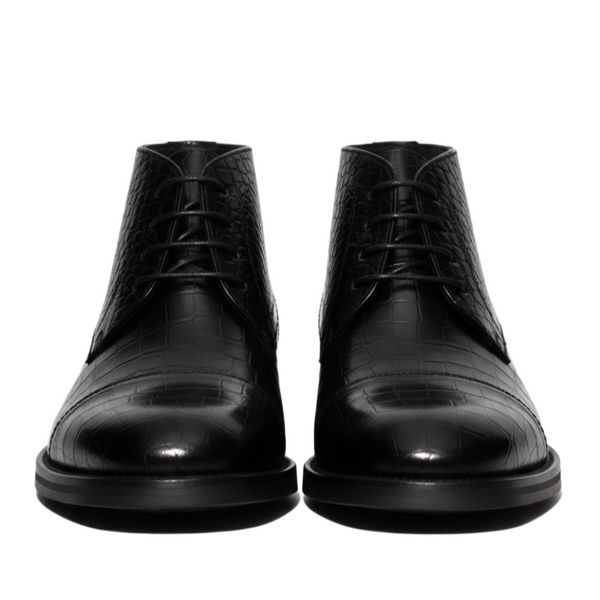 Croc Texture Lace-Up Chukka Boots