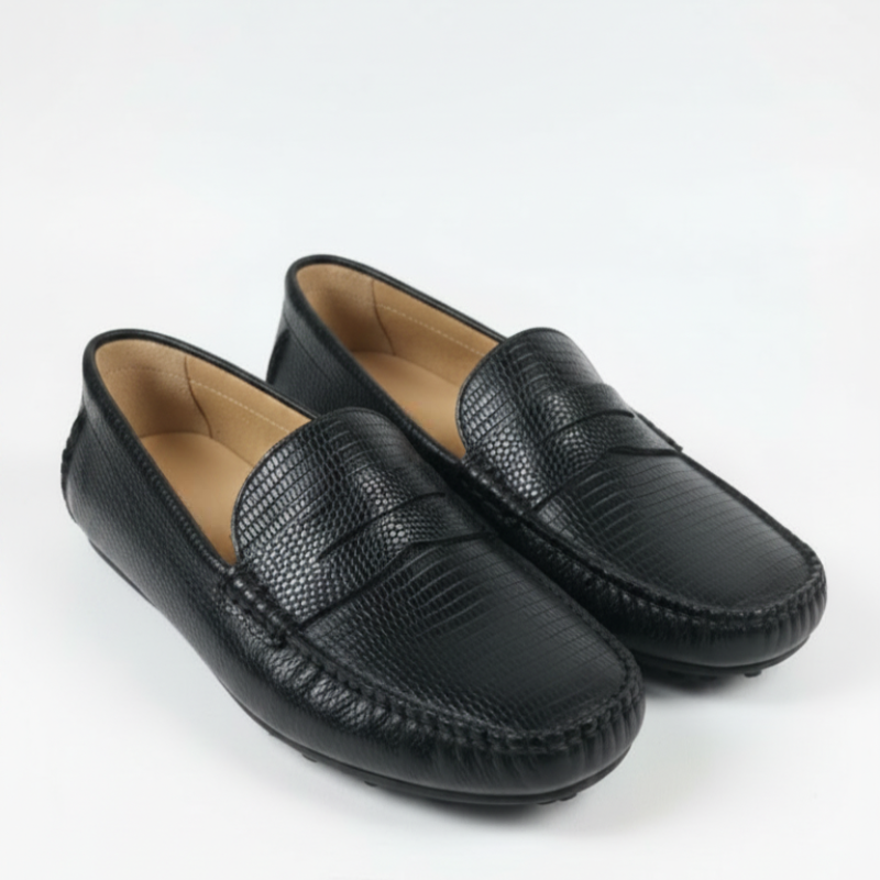 Imperio Lizard Texture Driving Loafers