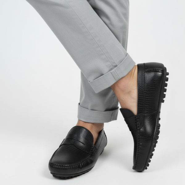 Imperio Lizard Texture Driving Loafers