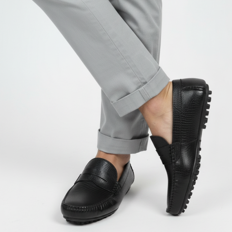 Imperio Lizard Texture Driving Loafers