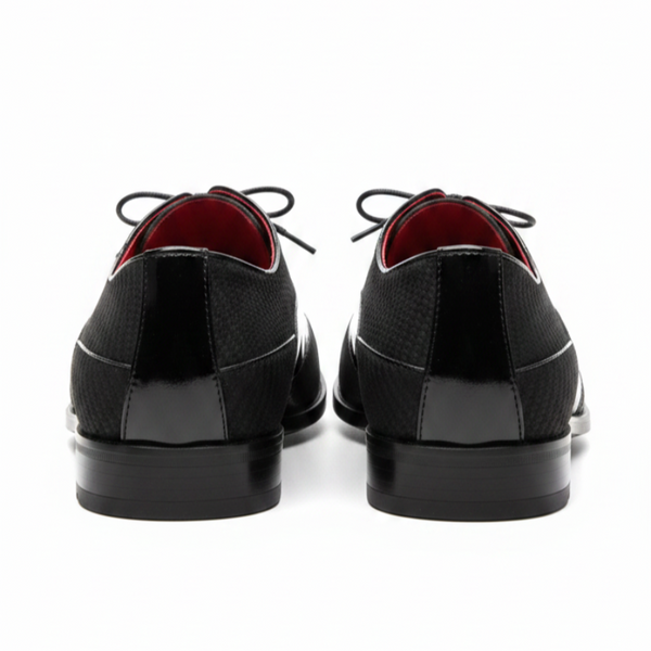 Italian Charm Patent Fabric Cap Toe Oxford Shoes