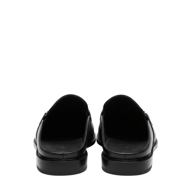 Italian Crest Pebble Leather Mule