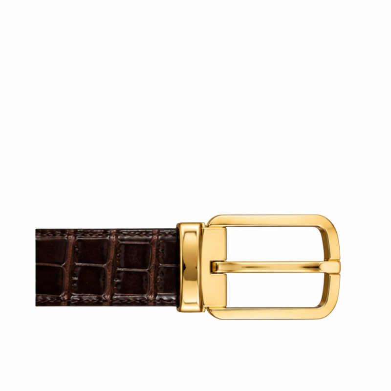 Italian Croc Classic Gold Buckle Belt