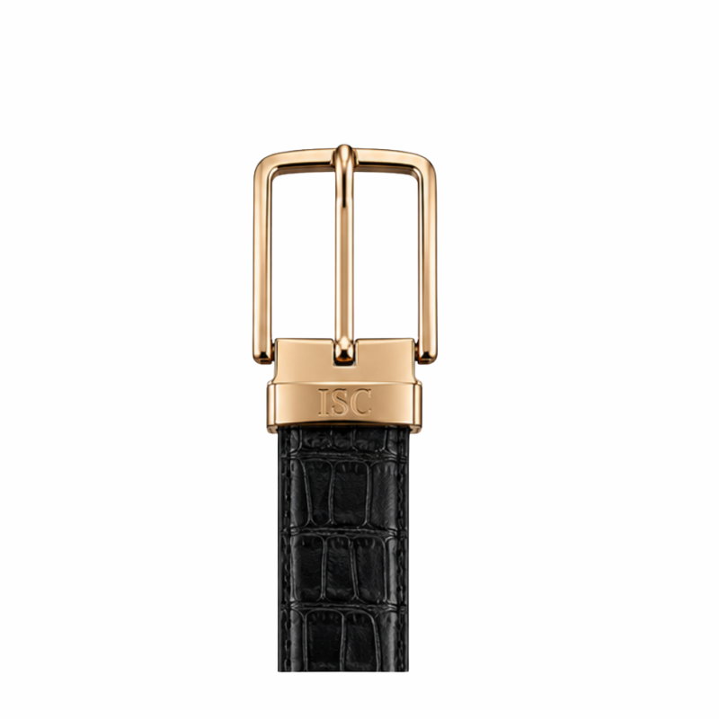 Italian Croc Rose Gold Buckle Classic Belt