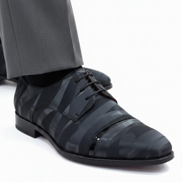 Italian Elegance Geometric Pattern Oxford Shoes