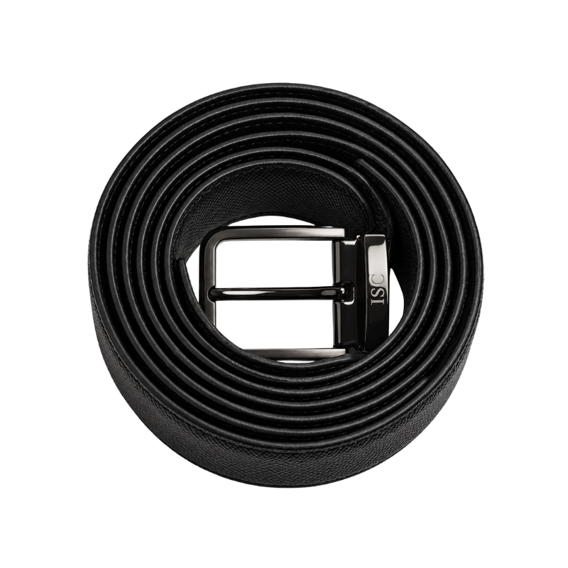 Italian Luxe Black Textured Belt