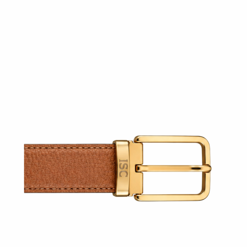 Italian Luxe Grain Classic Gold Belt