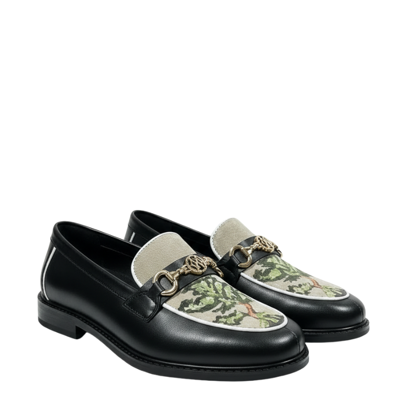 Italian Luxury Embroidered Bit Loafers