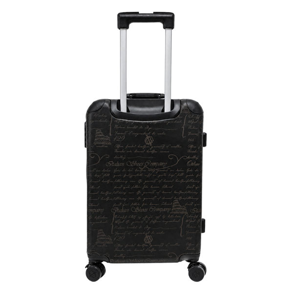 Italian Majestic Embossed Heritage Luxe Trolley Case - Black