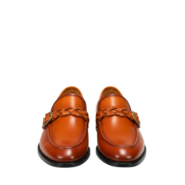 Italian Braided Luxe Buckle Leather Loafers