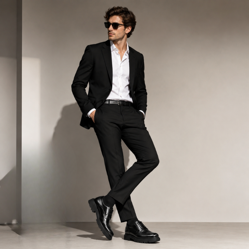 Italian Brogue Chunky Sole Derby Shoes