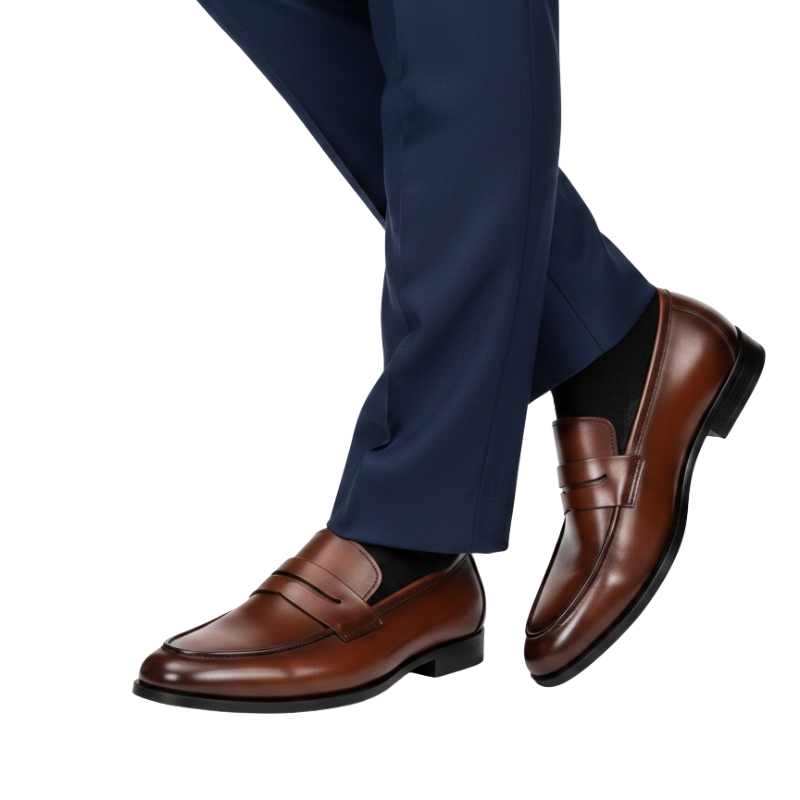 Italian Classic Loafer with Penny Strap Detail