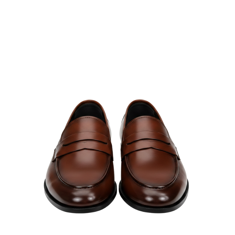 Italian Classic Loafer with Penny Strap Detail