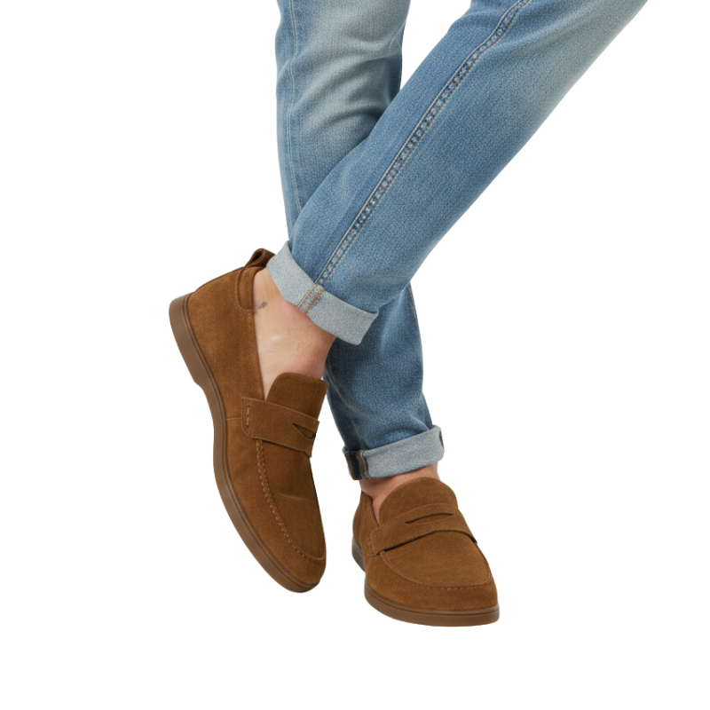 Italian Craft Elegance in Suede Loafer