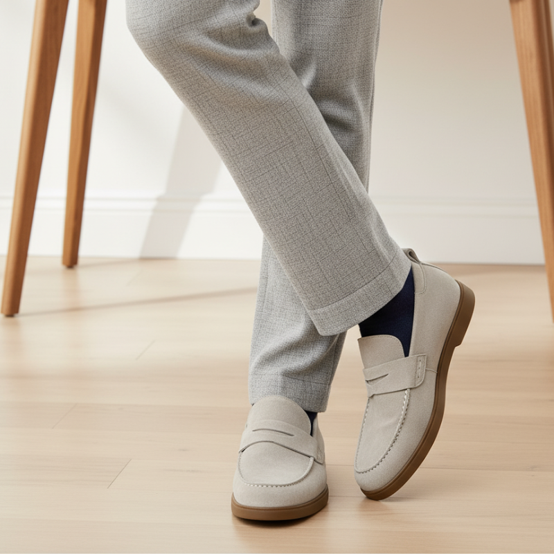 Italian Craft Elegance in Suede Loafer