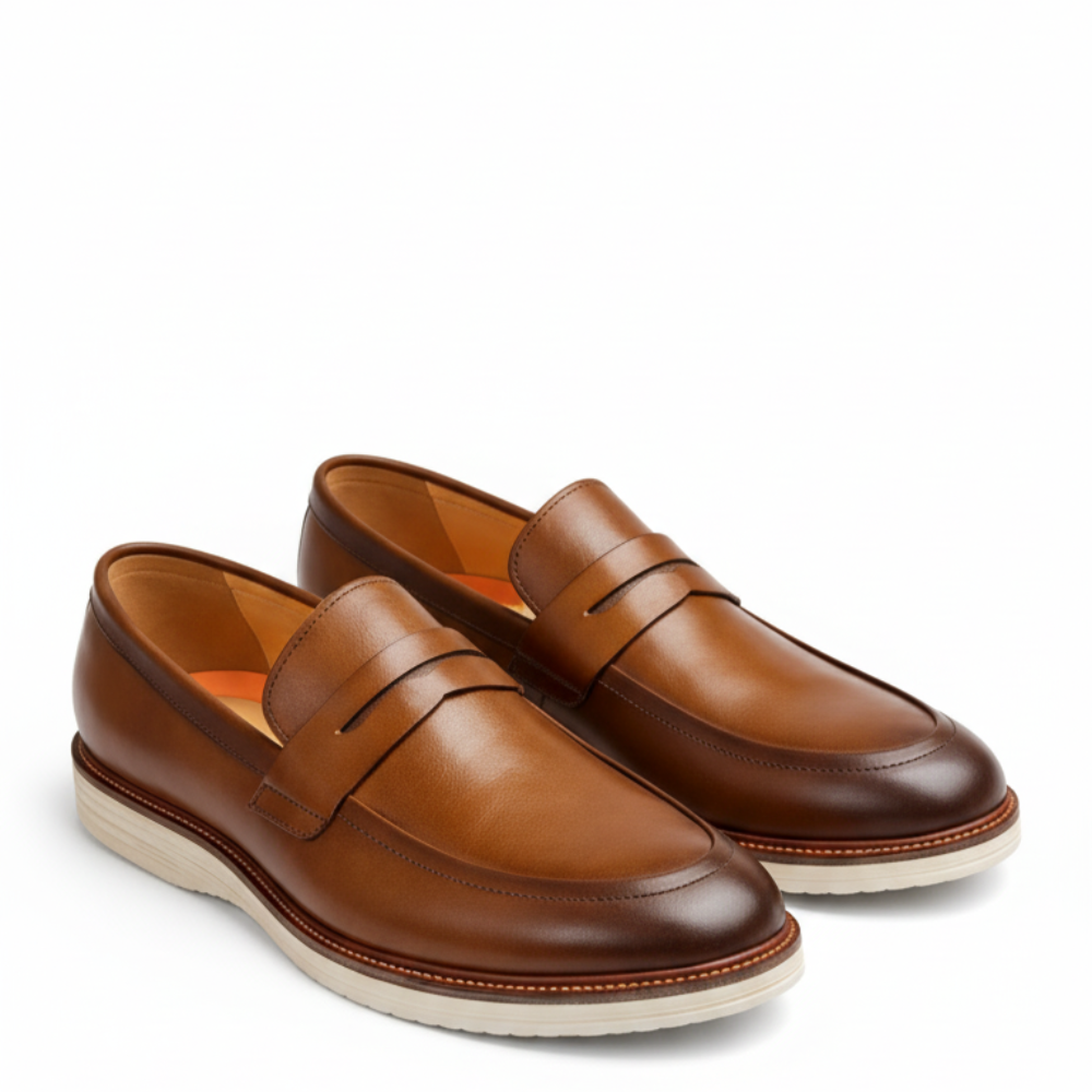 Italian Crest Glide Penny Loafers