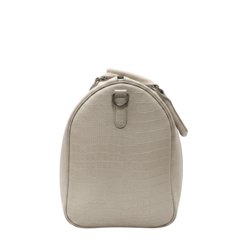Italian Croc-Textured Luxury Weekender Duffle Bag