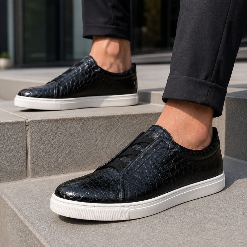Italian Croco Luxe Slip-On Triple Stitch Sneakers