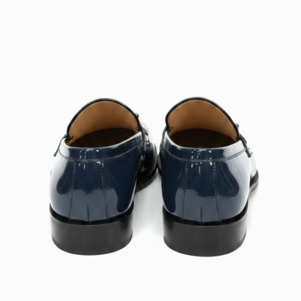 Italian Dual Tone Houndstooth Metallic Bar Loafers