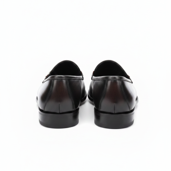 Italian Dual Tone Leather Horsebit Loafer