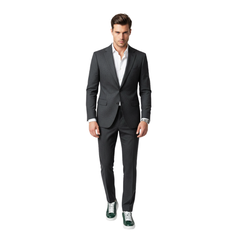 Italian Emerald Grid Luxe Leather Sneakers